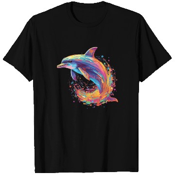 Discover Watercolor Colorful Dolphin Colorful Animals T Shirts