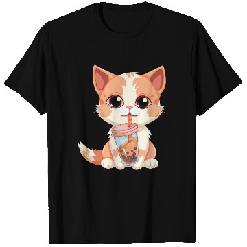 Discover Cat Boba Tea Bubble Tea Anime Kawaii Neko T Shirts