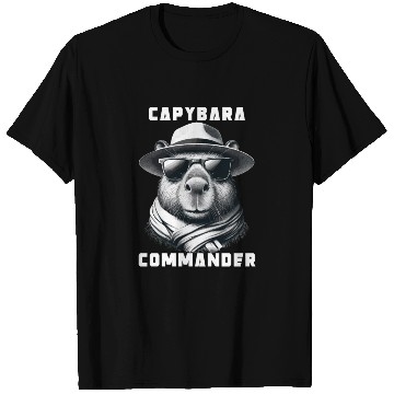 Discover Capybara With Sunglasses Capybara Commander T Shirts