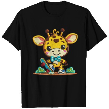 Discover Skateboarding Giraffe Buddy T Shirts