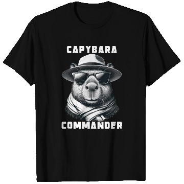 Discover Capybara With Sunglasses Capy Commander T Shirts