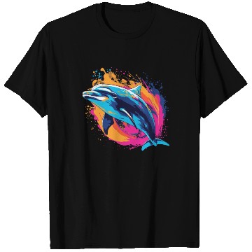 Discover Watercolor Colorful Dolphin Colorful Animals T Shirts