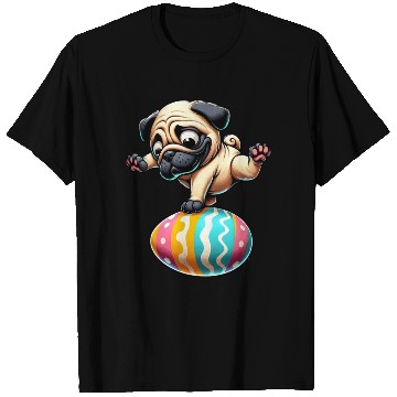 Discover Easter Pug Breakdancing, Egg Balancing T Shirts