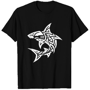 Discover Tribal Hammerhead Shark Style Diver Fan Tattoo T Shirts