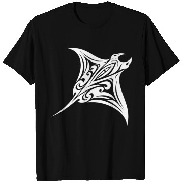 Discover Tribal Manta Ray Style Diver Fan Tattoo T Shirts