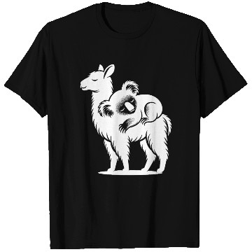Discover Funny Llama With A Chilling Koala On Its Back T Shirts