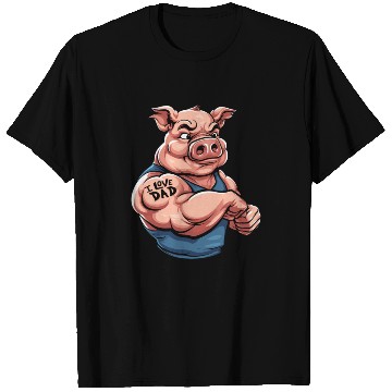 Discover Pig Pork Biceps Tattoo I Love Dad T Shirts