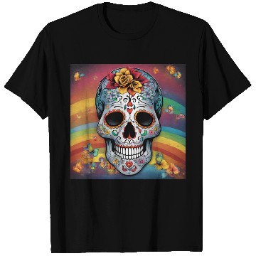 Discover A Sugar Skull pastel colors & Rainbow T Shirts