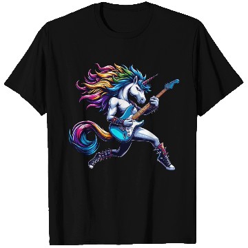 Discover Unicorn Rock and Roll Bass & Guitar T Shirts