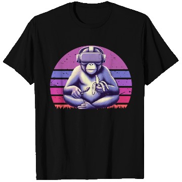 Discover Virtual Zen: Retro Aesthetic Gamer Gorilla T Shirts