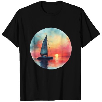 Discover Sunset Sails - Catamaran Sailing T Shirts