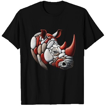 Discover Rustic Terra Rhinoceros Pebble Art Piece T Shirts