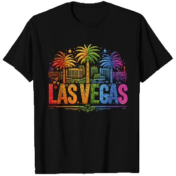 Discover RAINBOW VIBRANT NEON LIGHTS ILLUMINATE LAS VEGAS T Shirts