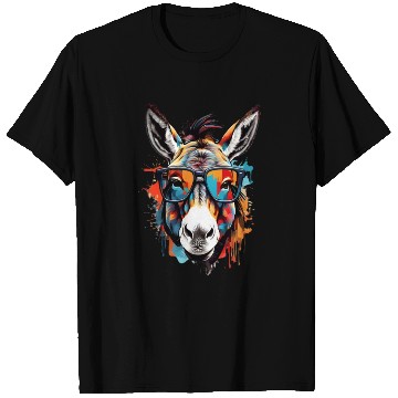 Discover beautiful donkey with sun glasses unique design T Shirts