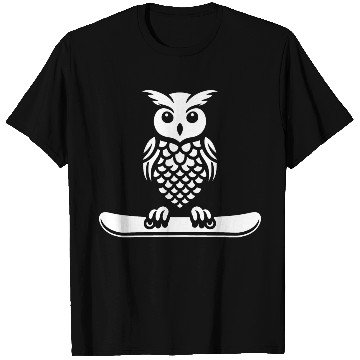 Discover Minimalist Design: Owl Snowboarder Silhouette T Shirts