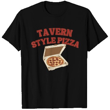 Discover Chicago Square Cut Tavern Style Pizza Design T Shirts