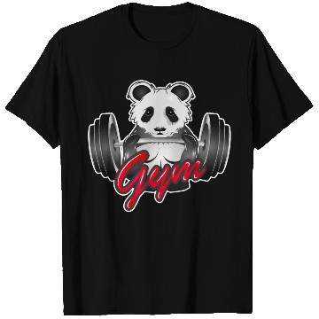 Discover Bodybuilder panda bear with barbell in the gym T Shirts