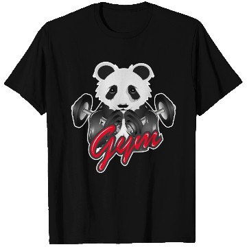 Discover Bodybuilder panda bear with barbell in gym T Shirts