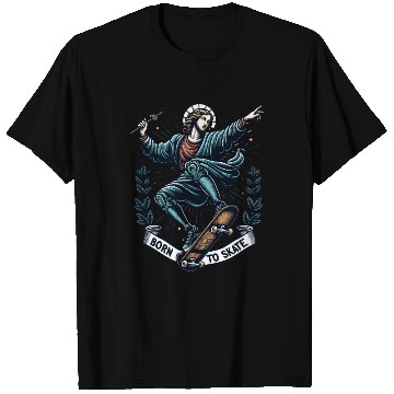 Discover Born To Skate Fun Jesus Saint Skateboard Sarcasm T Shirts