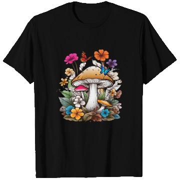 Discover forest of mushrooms and flowers,funny mushrooms T Shirts