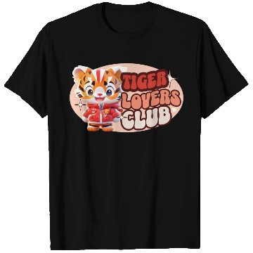Discover Cute Tiger personified with red jacket T Shirts