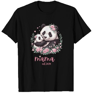Discover Mama est 2024 I Panda Bear Mum I First Time Mom T Shirts