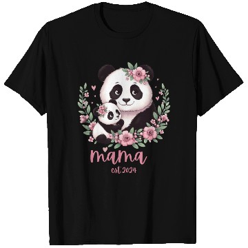 Discover Mama est 2024 I Panda Bear Mum I First Time Mom T Shirts