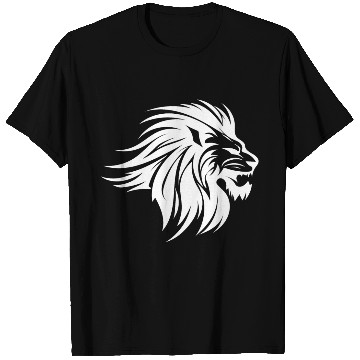Discover Waving Mane Lion Head Tattoo Ink Style T Shirts