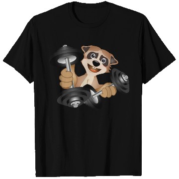 Discover Bodybuilder meerkat with dumbbells training T Shirts