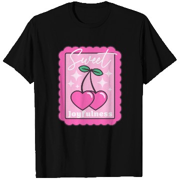 Discover Sweet Joyfulness Cherry Hearts Stamp T Shirts