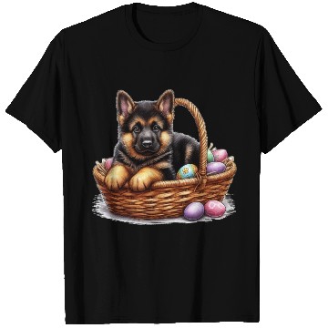 Discover Easter Puppy with Colorful Eggs T Shirts