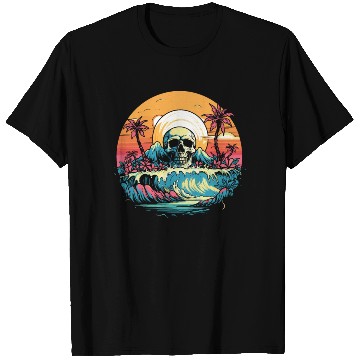 Discover Surfing Surfer Skull Nature T Shirts