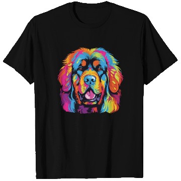 Discover Watercolor Colorful Tibetan Mastiff T Shirts