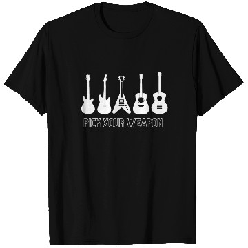 Discover Pick Your Weapon Guitar T Shirts