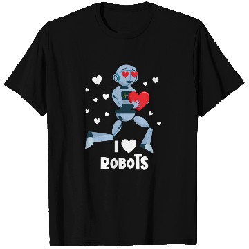 Discover I Love Robots Red Heart Robotics Class Engineer T Shirts