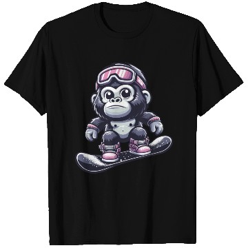 Discover Monkey Gorilla Chimpanzee Ski Vacation Skier T Shirts