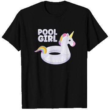 Discover Pool Girl Unicorn Floatie Swimming Pool T Shirts