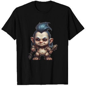 Discover Troll boy warrior with blue hair T Shirts