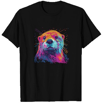 Discover Watercolor Colorful Otter Colorful Animals T Shirts