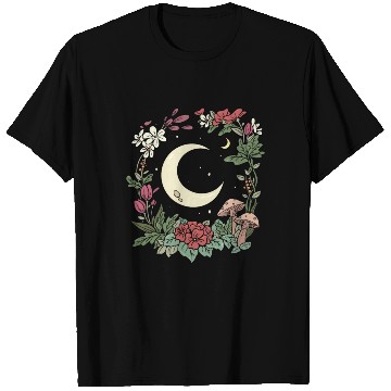 Discover Mushroom Moon Cottagecore Naturecore T Shirts