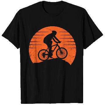 Discover Mountain Bike Sunset Graphic T Shirts
