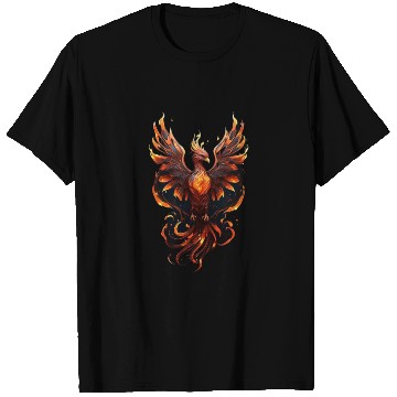 Discover Fiery Phoenix Tattoo Design - Flight of Rebirth T Shirts
