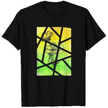 Discover Ink flower and Watercolor Background T Shirts