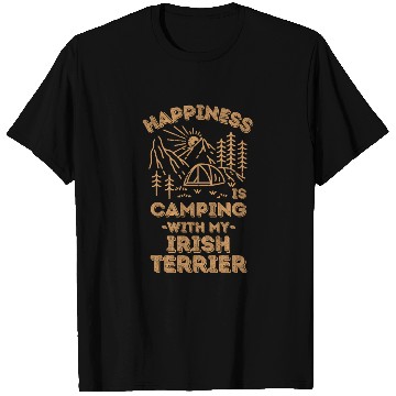 Discover Camping with irish-terrier T Shirts