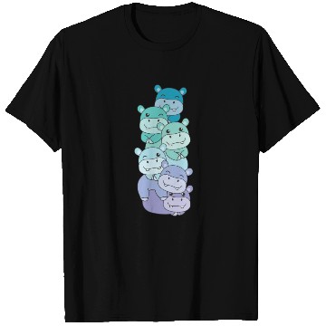 Discover Neptunic Flag Pride Lgbtq Cute Hippo Stack T Shirts