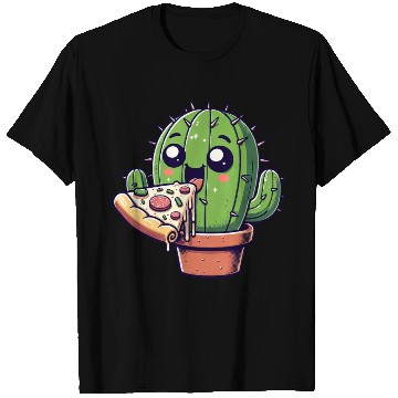 Discover Cute Cactus Pizza Comic T Shirts