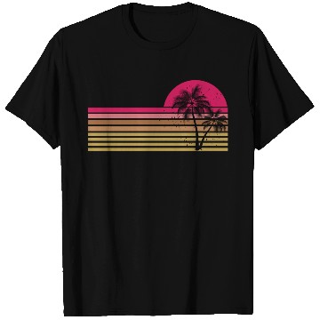 Discover Retro Palm Tree Sun Rise T Shirts