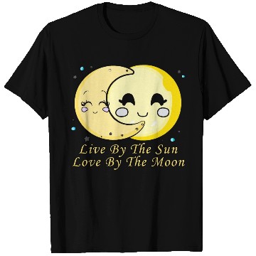 Discover Live By The Sun Love By The Moon, Cartoon Sun Moon T Shirts