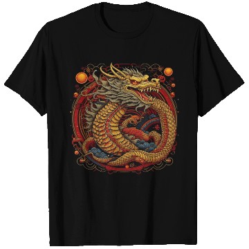 Discover Chinese dragon. Dragon in a circle. T Shirts