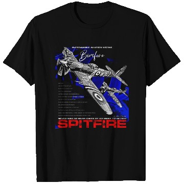 Discover Spitfire Vintage English WW2 Fighter Aircraft T Shirts
